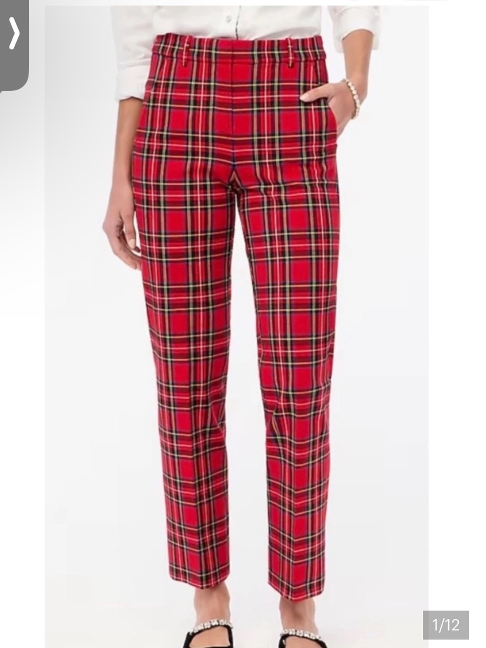 J. Crew Red Plaid Kallie Pant size 8